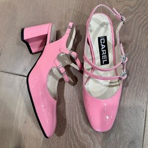 Carel Banana Pink Patent Leather Slingback 36